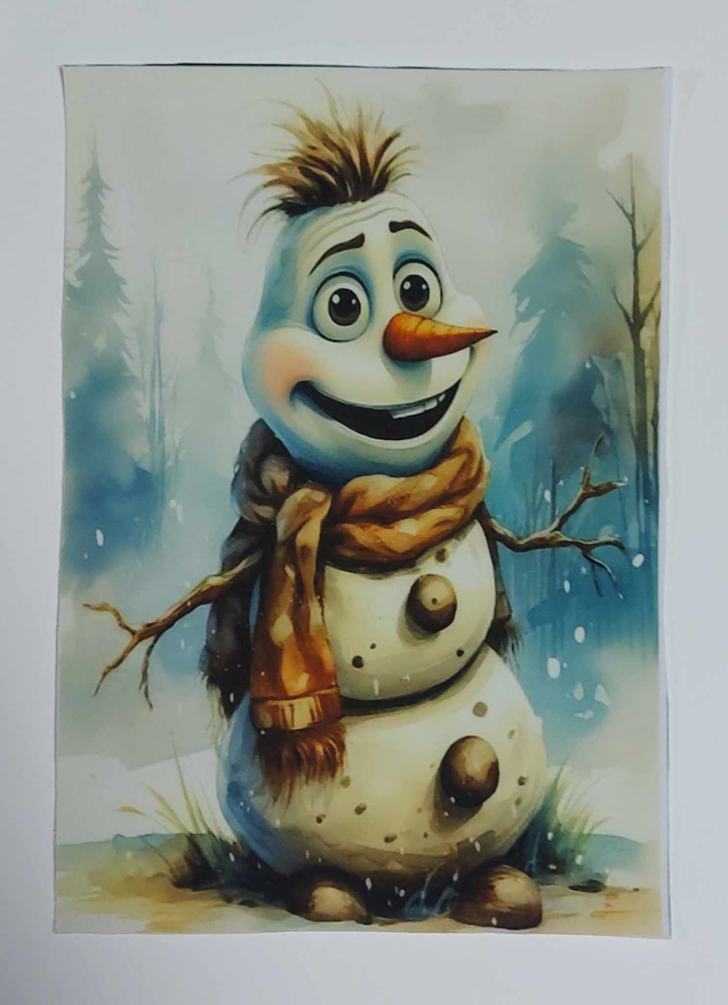 Sofftshelový panel 14cm x 20cm ,sněhulák 2