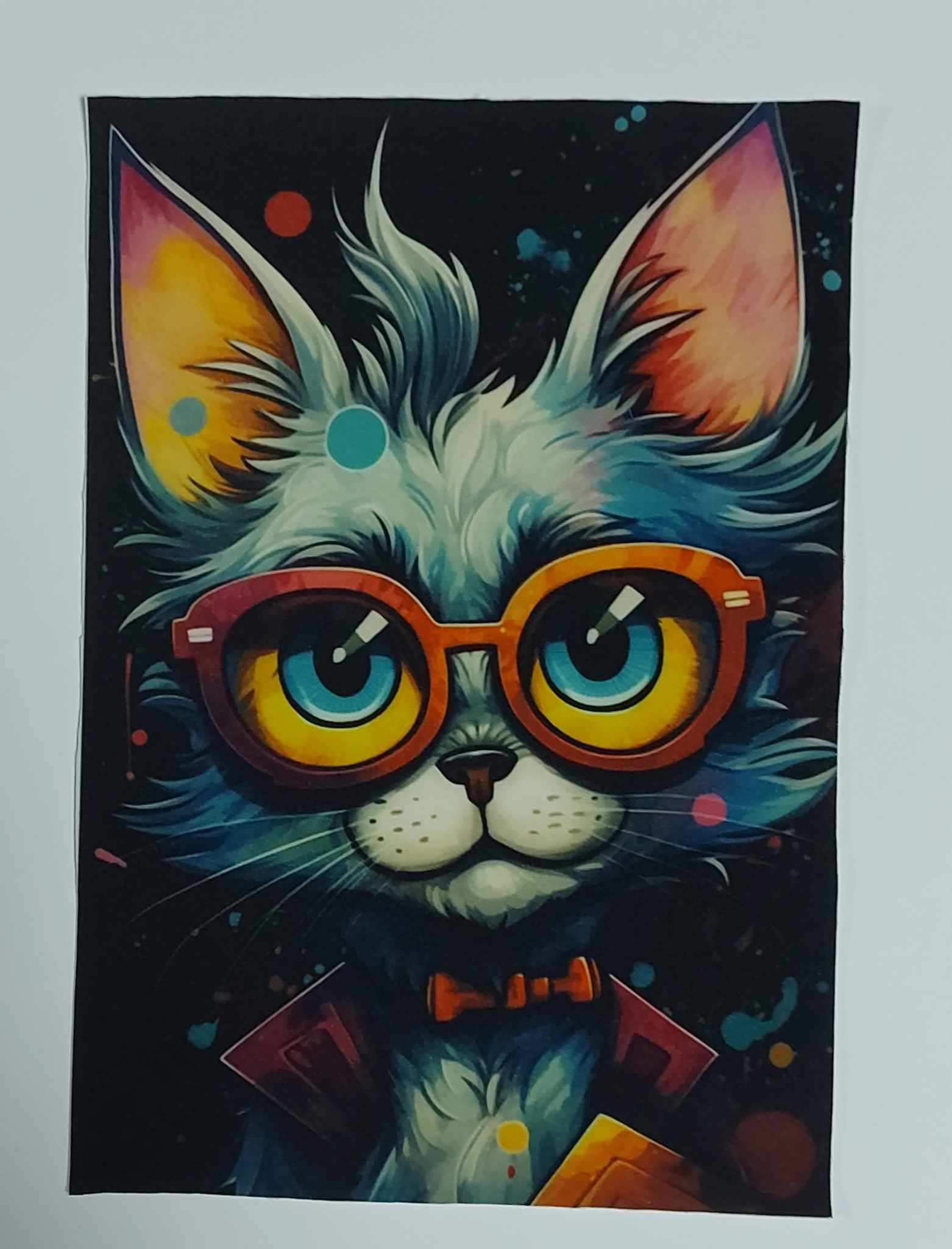 Sofftshelový panel 14cm x 20cm, kočka
