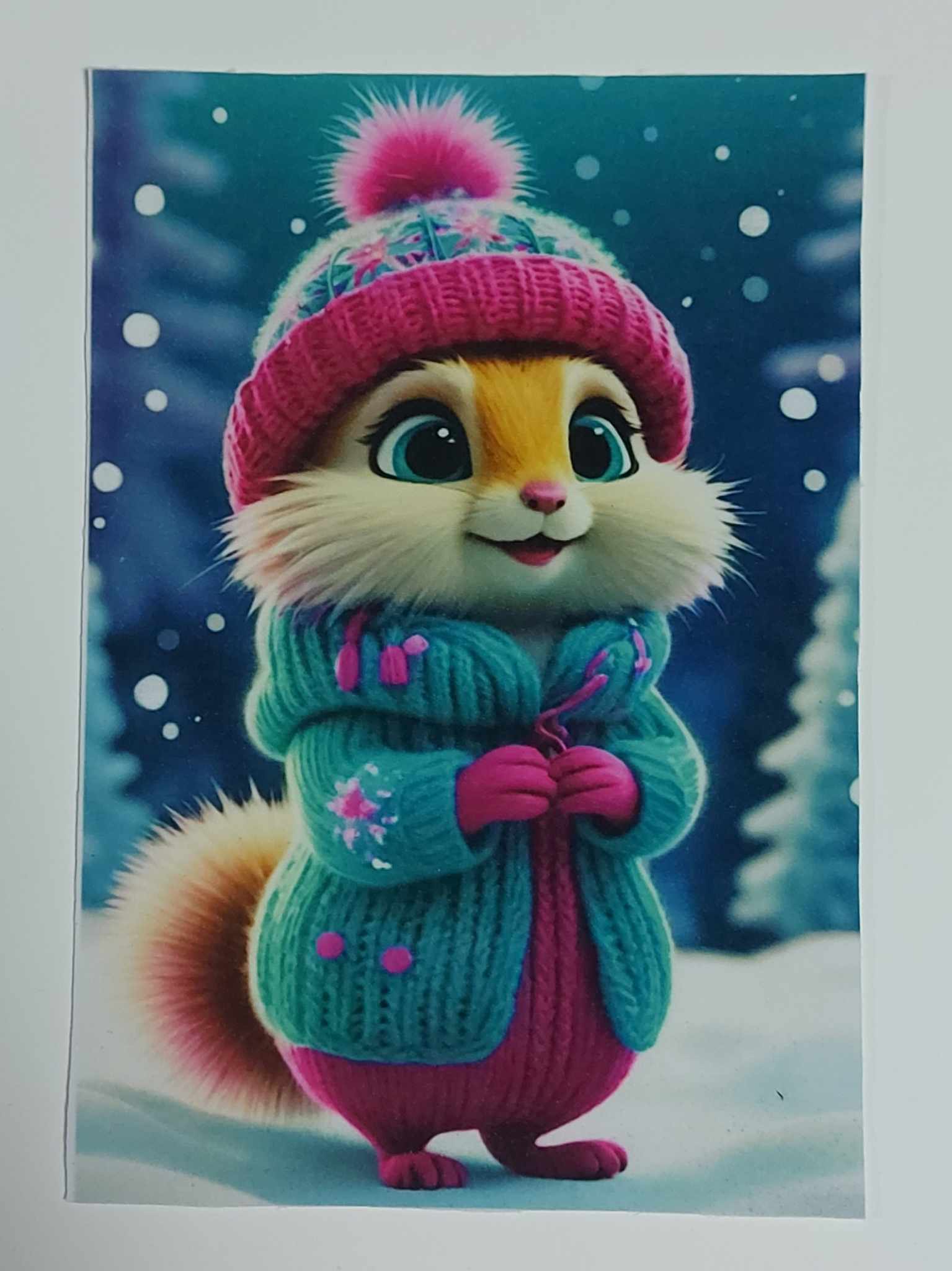 Sofftshelový panel 14cm x 20cm, veverka