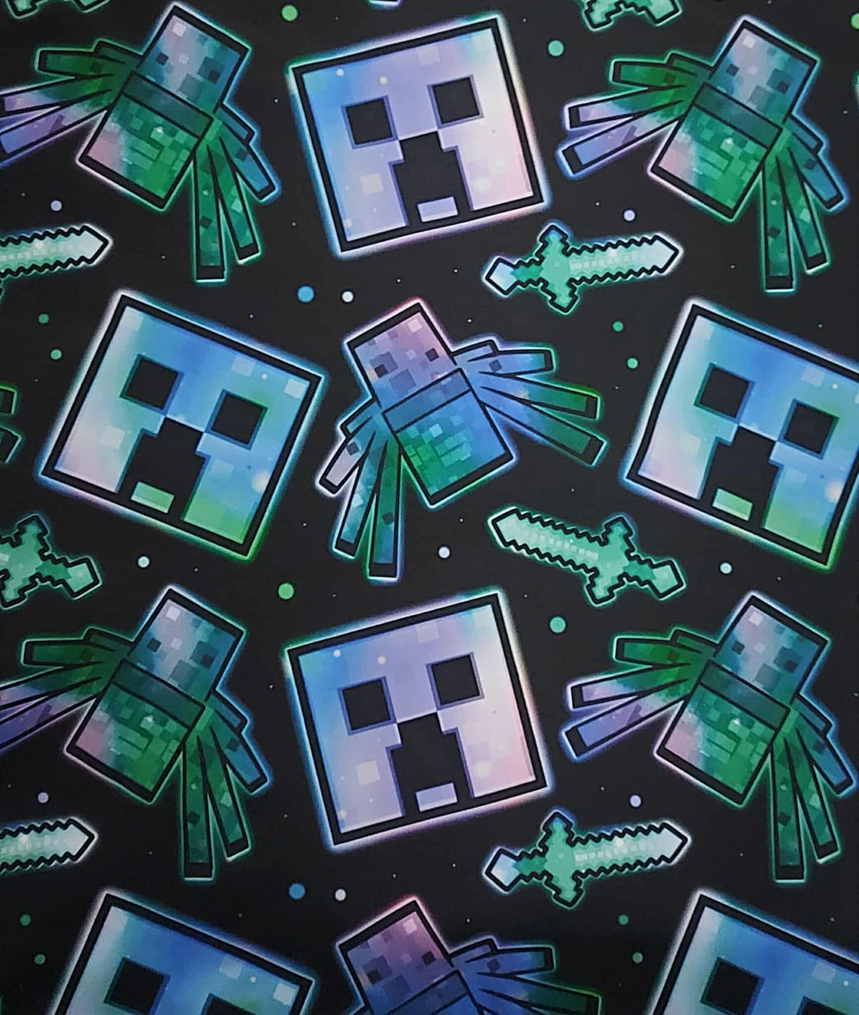 Zimní softshell-Minecraft na černém podkladu