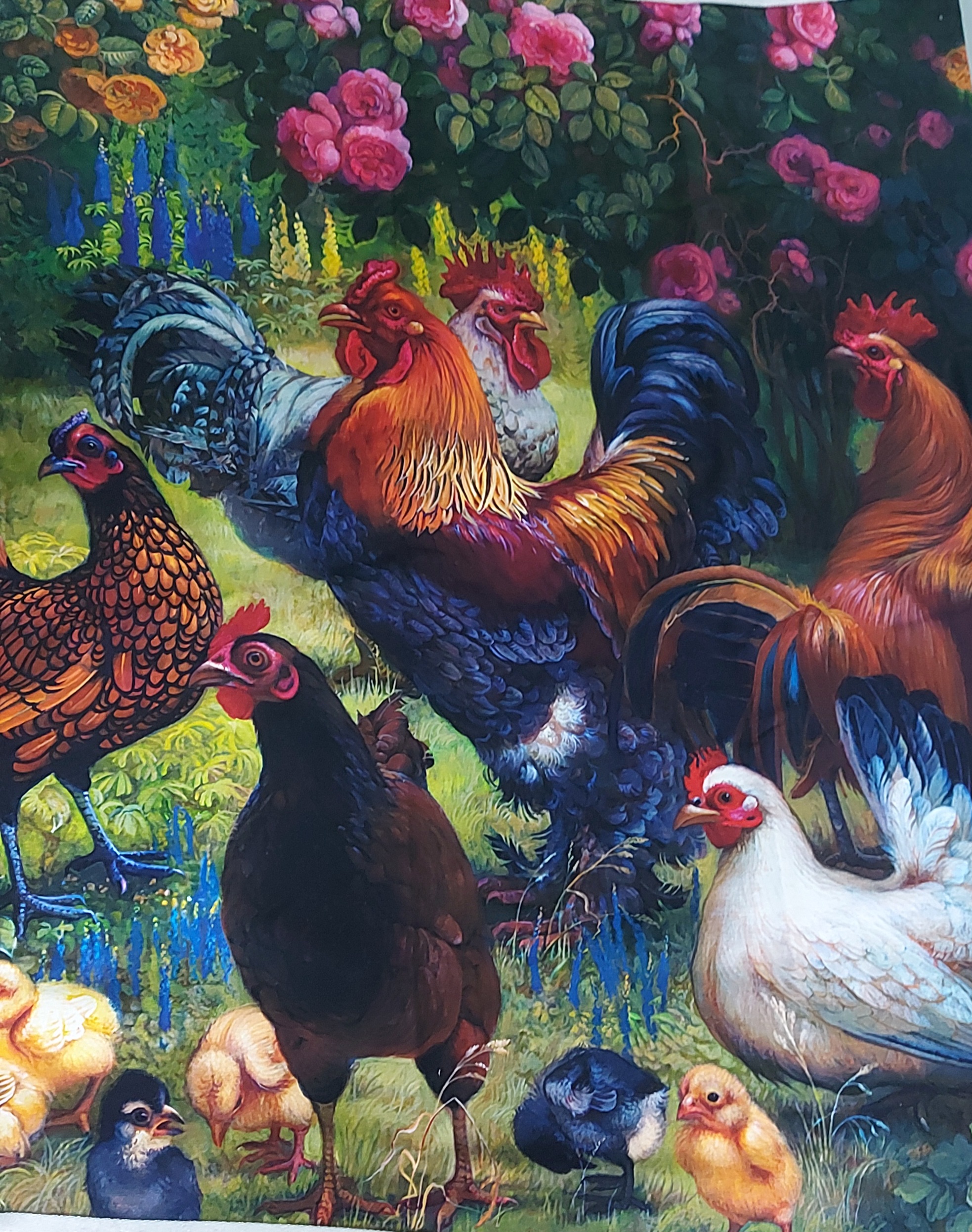 Panel - kohouti 80x180cm - teplákovina