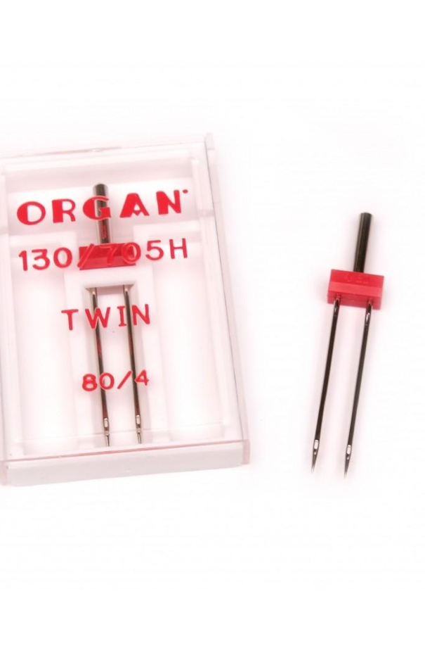 Strojové jehly Dvojjehla-Organ 130/705H Twin 80/4